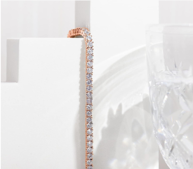 Plated Cubic Zirconia Classic Tennis Bracelet | Gold Bracelets for Women | 4mm CZ, Size 6.5-7.5 Inch - Image 4