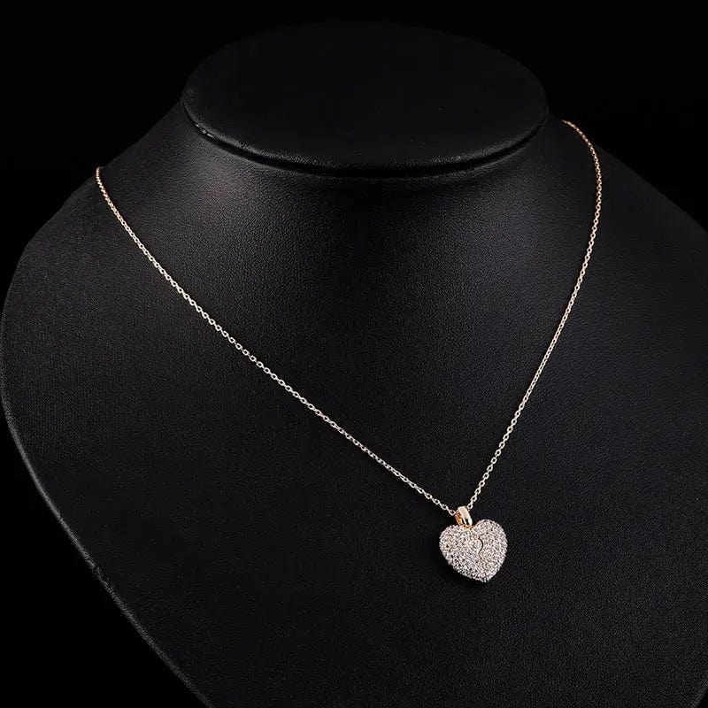 Custom Bling Heart Locket Hidden Photo Necklace - Image 3