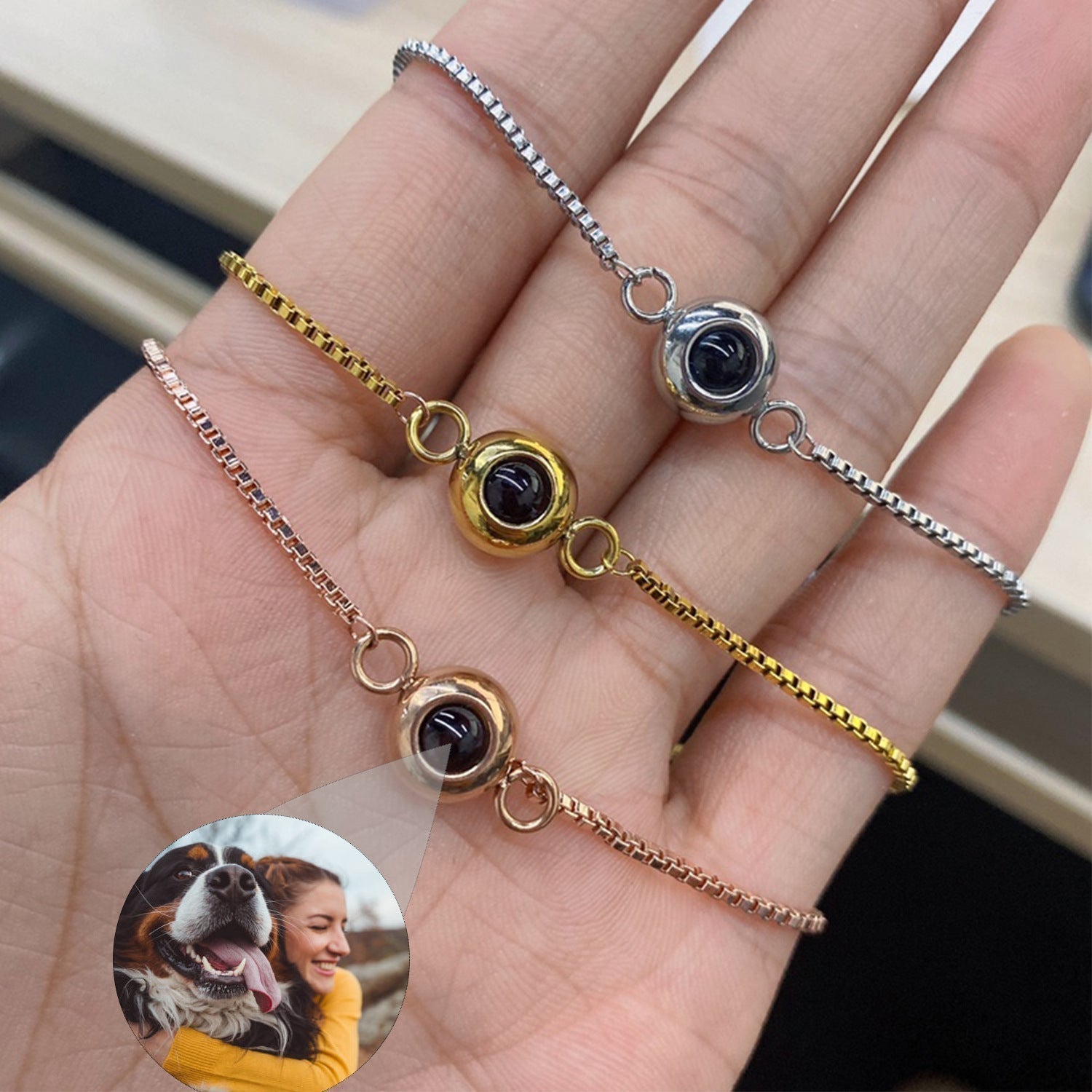 Custom Couple Hidden Photo Bracelet - Image 4