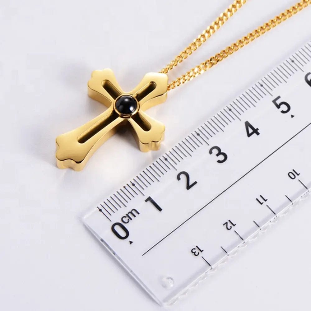 Custom Cross Pendant Hidden Photo Necklace - Image 6