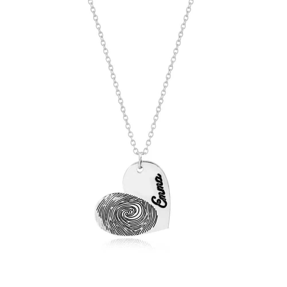 Custom Fingerprint Necklace with Engraved Name - Image 8