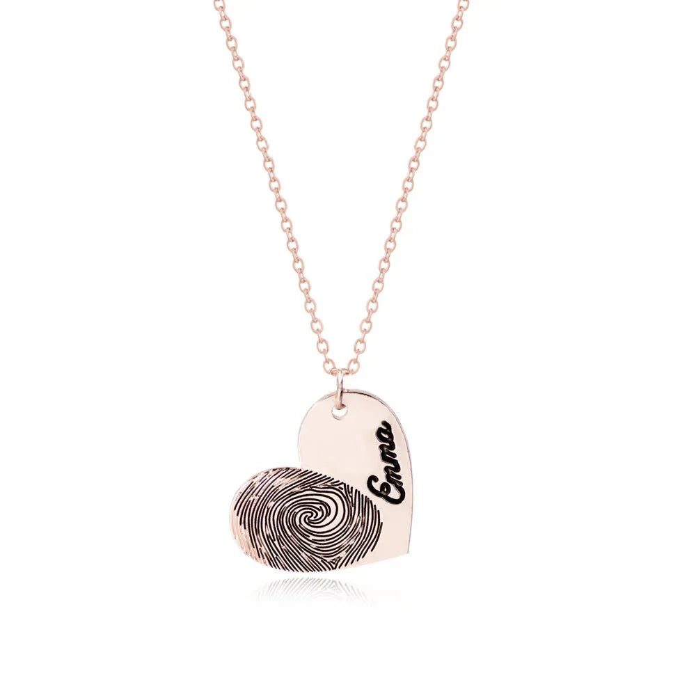 Custom Fingerprint Necklace with Engraved Name - Image 9