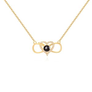 Custom Hidden Photo Projection Infinity Heart Necklace