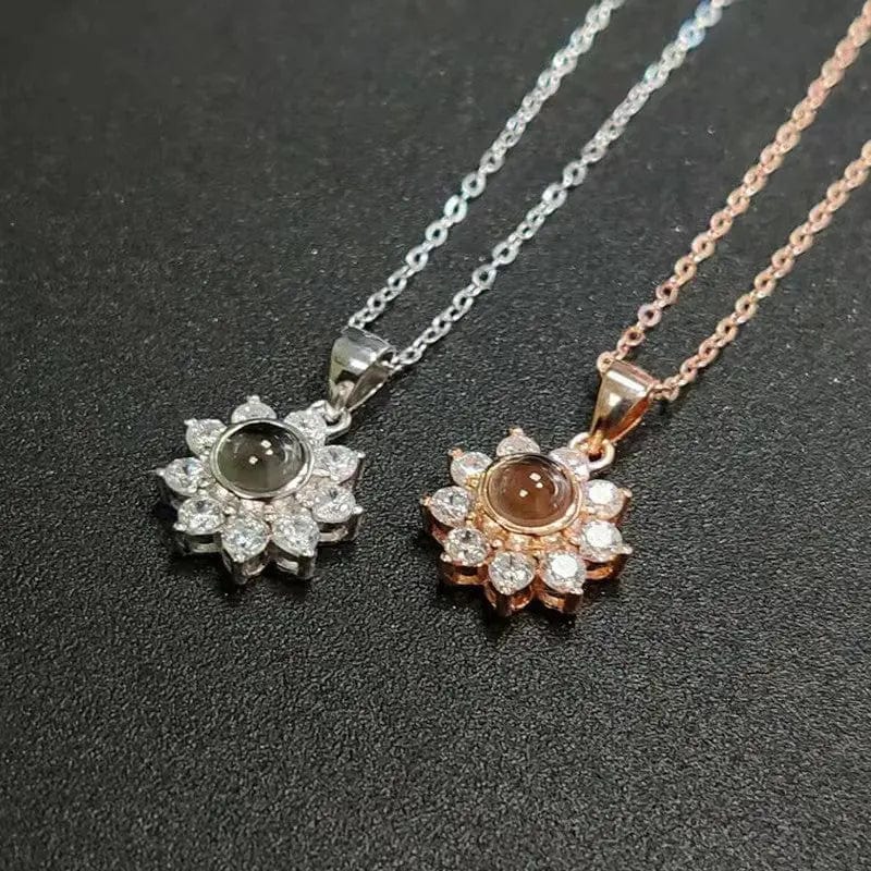 Custom Hidden Photo Sunflower Necklace - Image 5