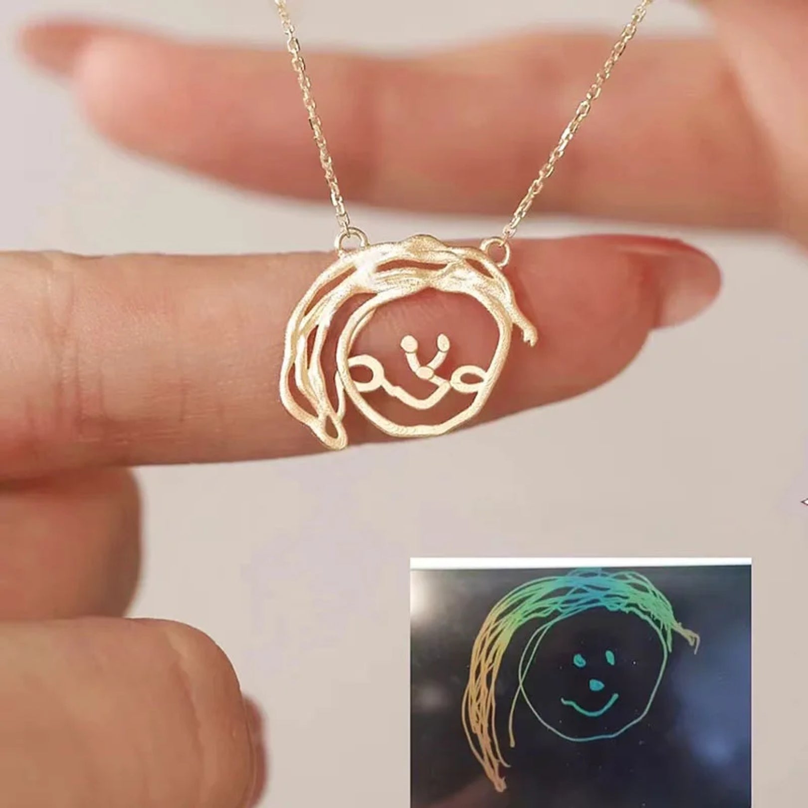 Custom Kids Hand Drawing Necklace - Image 5