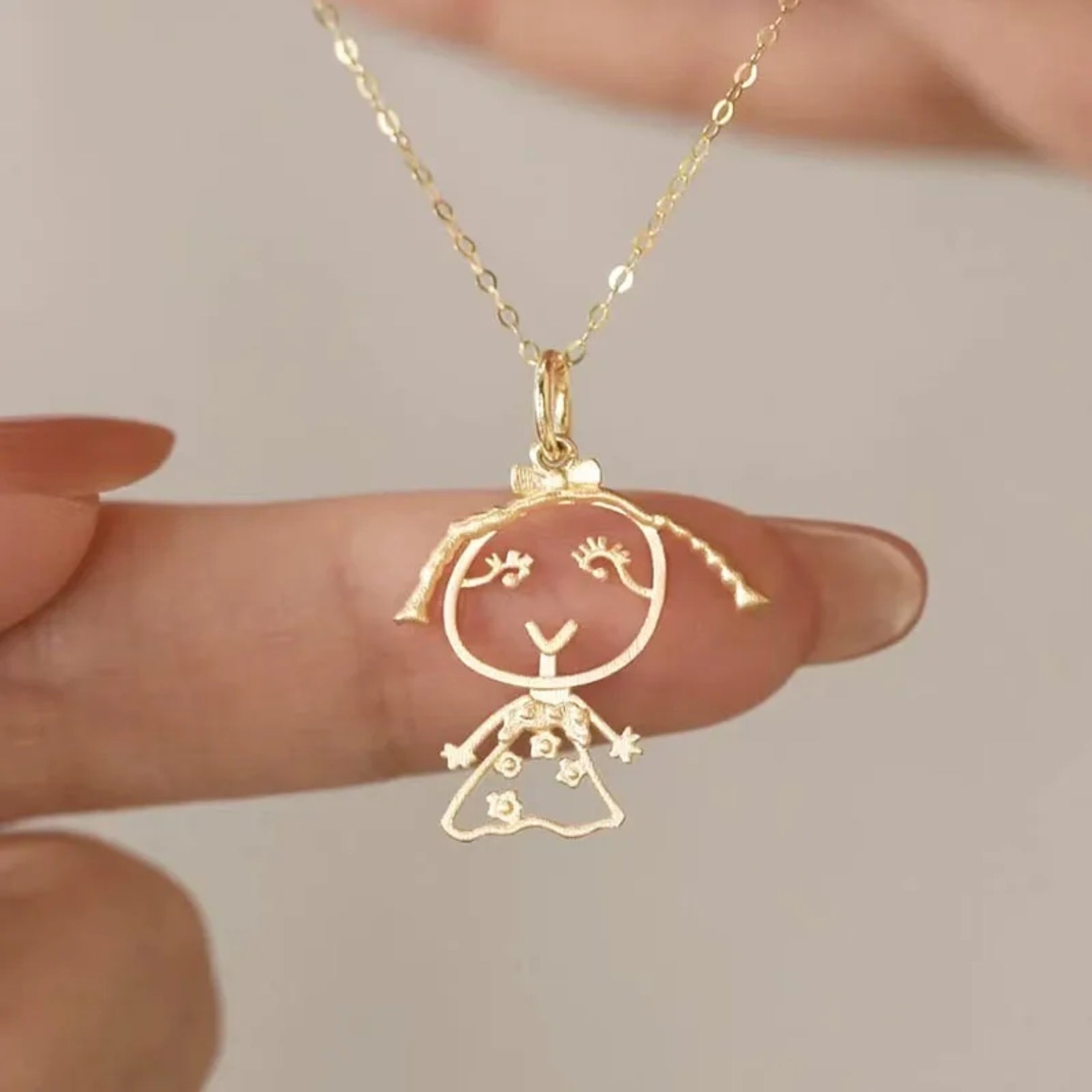 Custom Kids Hand Drawing Necklace - Image 4