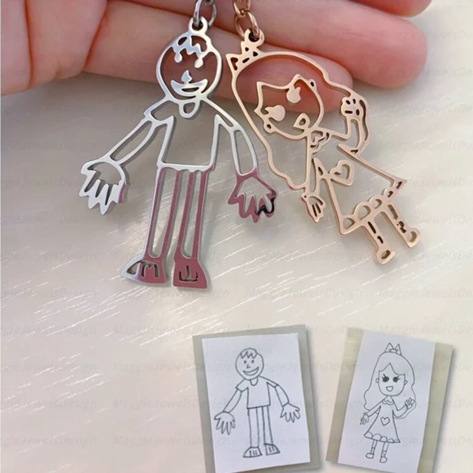 Custom Kids Hand Drawing Necklace - Image 7