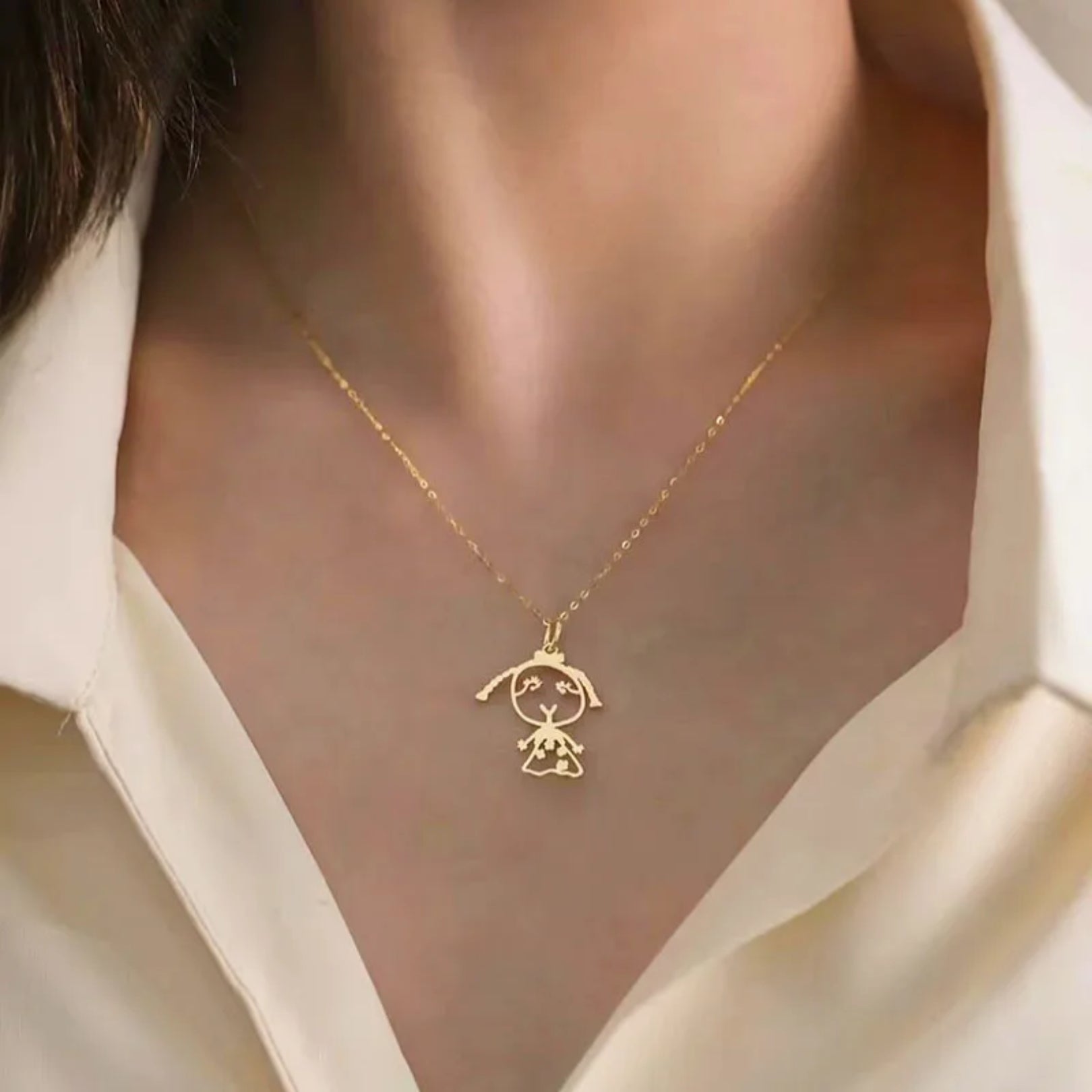 Custom Kids Hand Drawing Necklace - Image 2