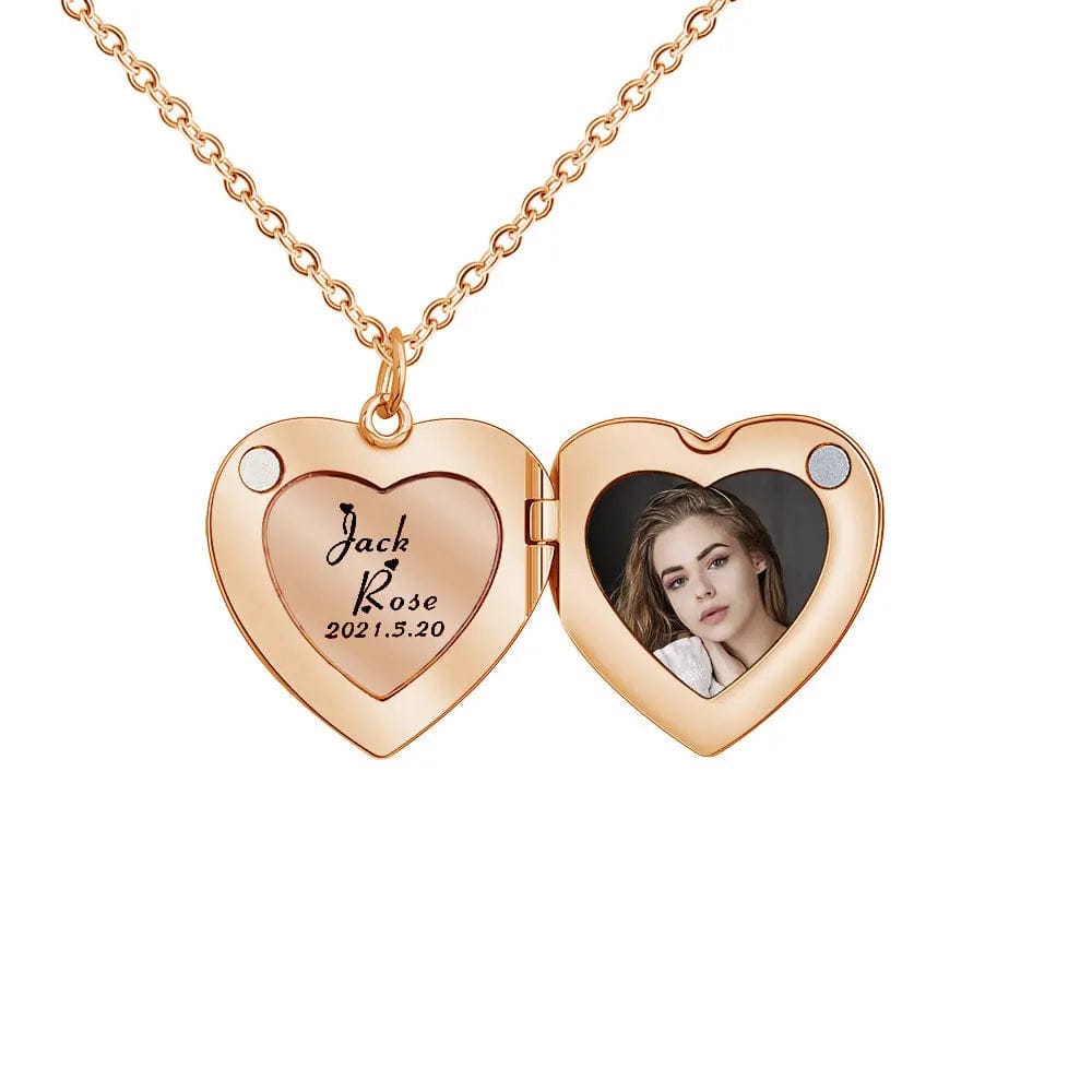 Custom Love Locket Hidden Photo Necklace - Image 6