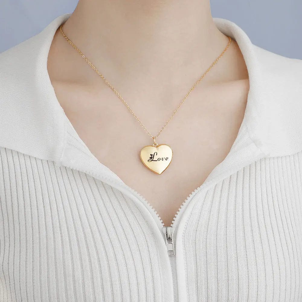 Custom Love Locket Hidden Photo Necklace - Image 4