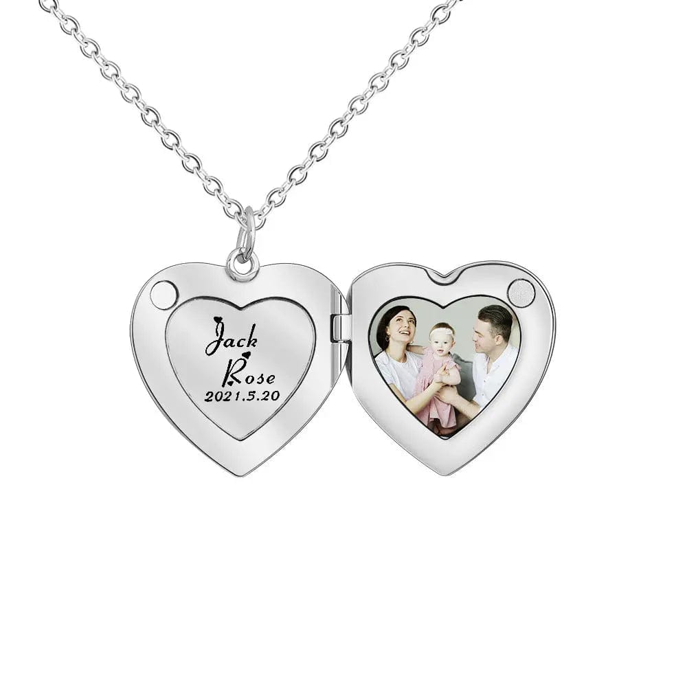 Custom Love Locket Hidden Photo Necklace - Image 5