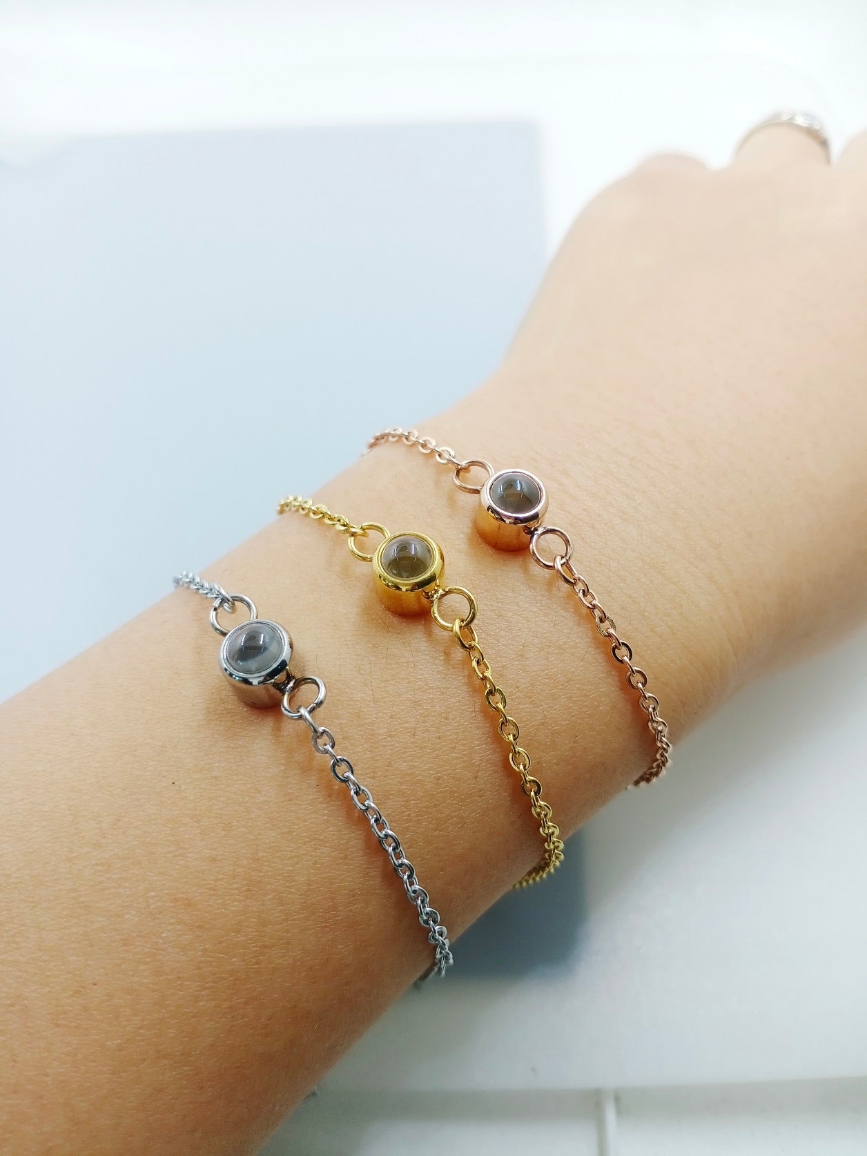 Custom Photo Projection Dainty Bracelet - Image 5