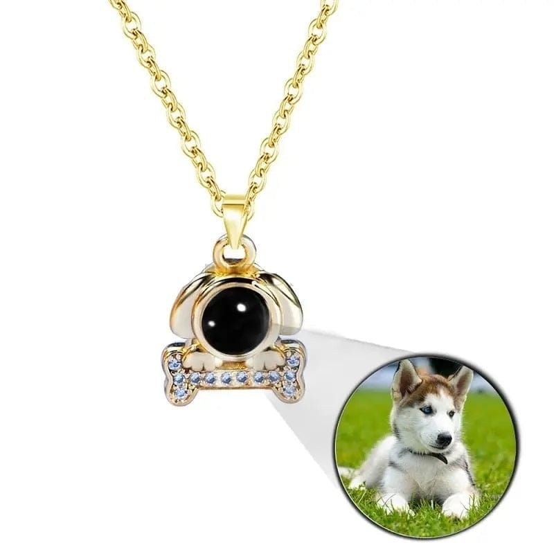 Custom Photo Projection Lovely Dog Bone Necklace - Image 3
