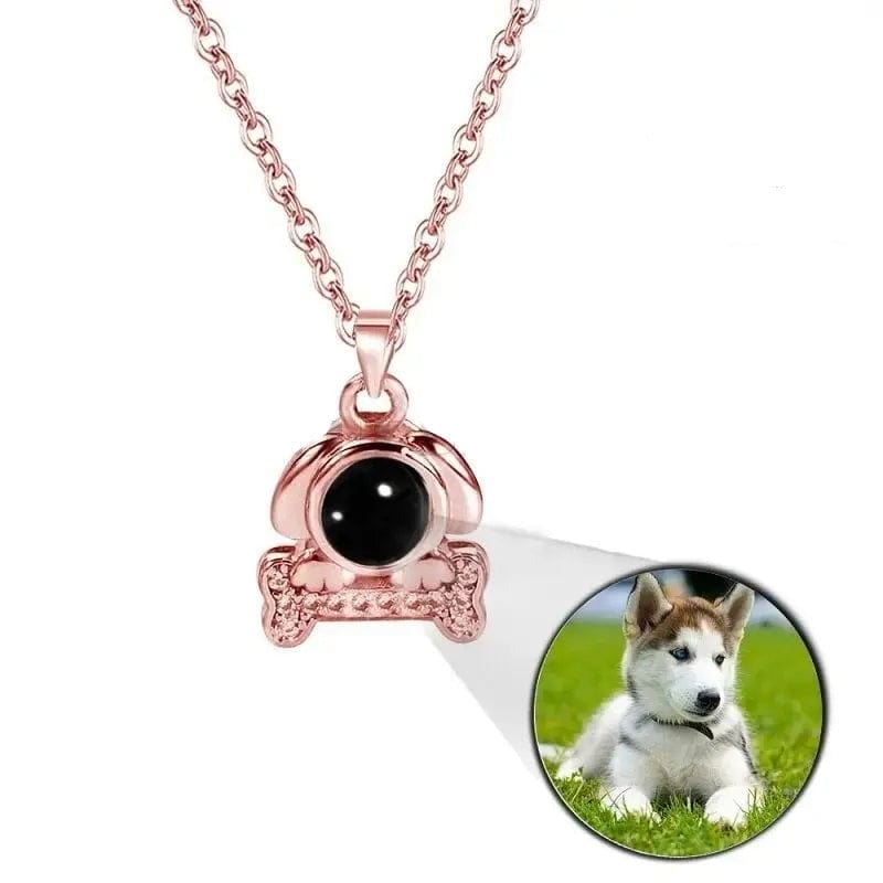 Custom Photo Projection Lovely Dog Bone Necklace - Image 4