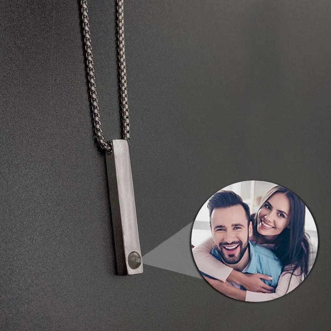 Custom Photo Projection Rectangular Bar Necklace - Image 9