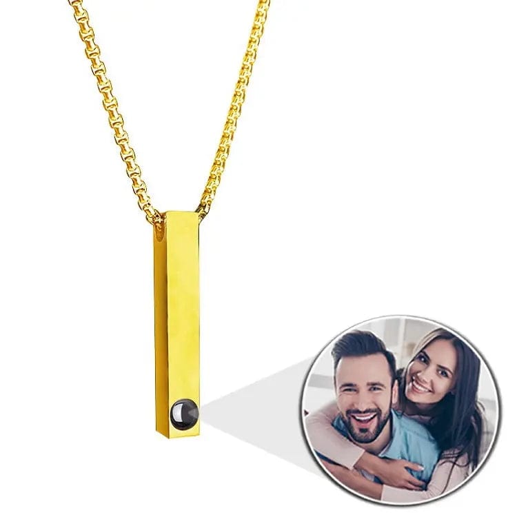 Custom Photo Projection Rectangular Bar Necklace - Image 5
