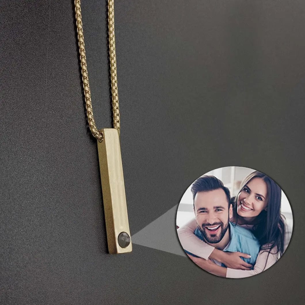 Custom Photo Projection Rectangular Bar Necklace - Image 10