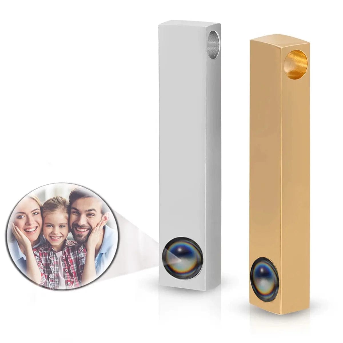 Custom Photo Projection Rectangular Bar Necklace - Image 12