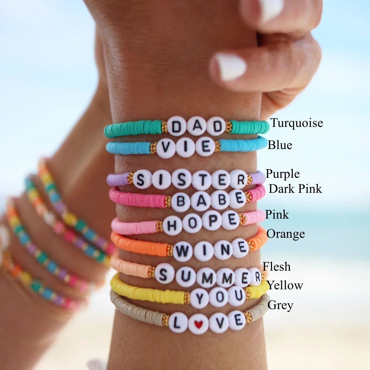 Personalized Name Bead Bracelet - Image 4